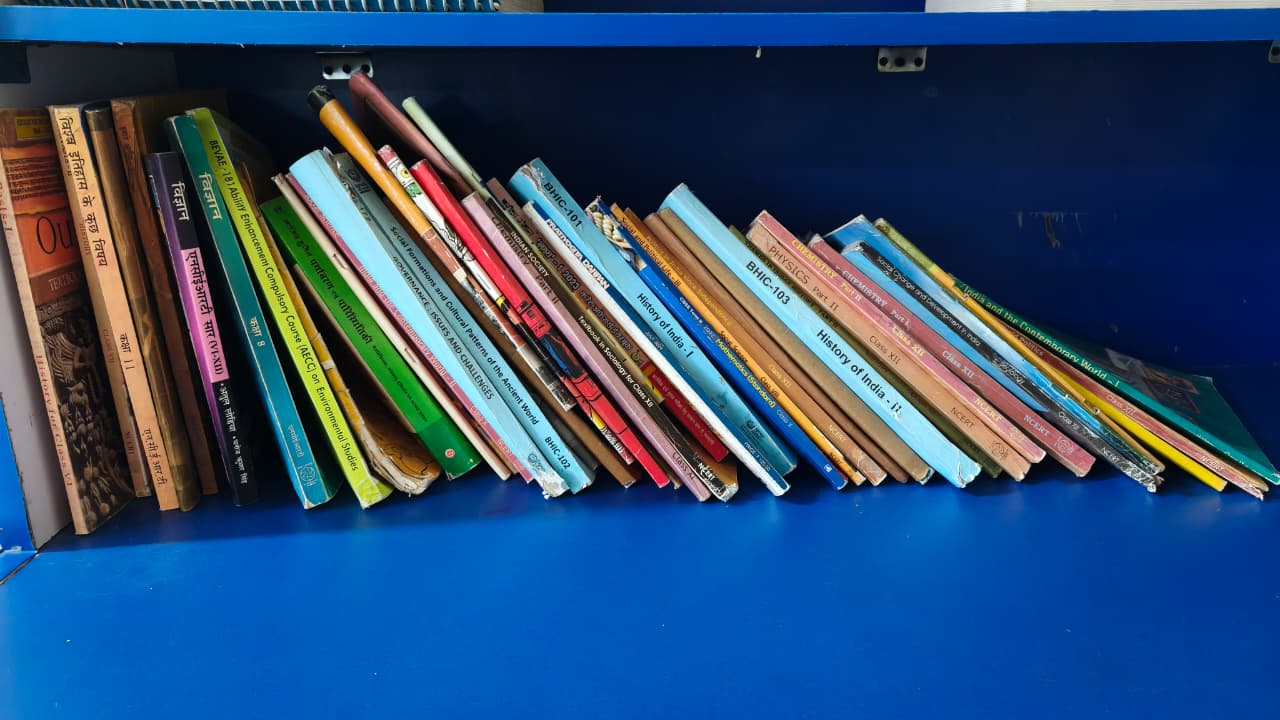 Competitive exam books and study materials collection at Kotdwar library