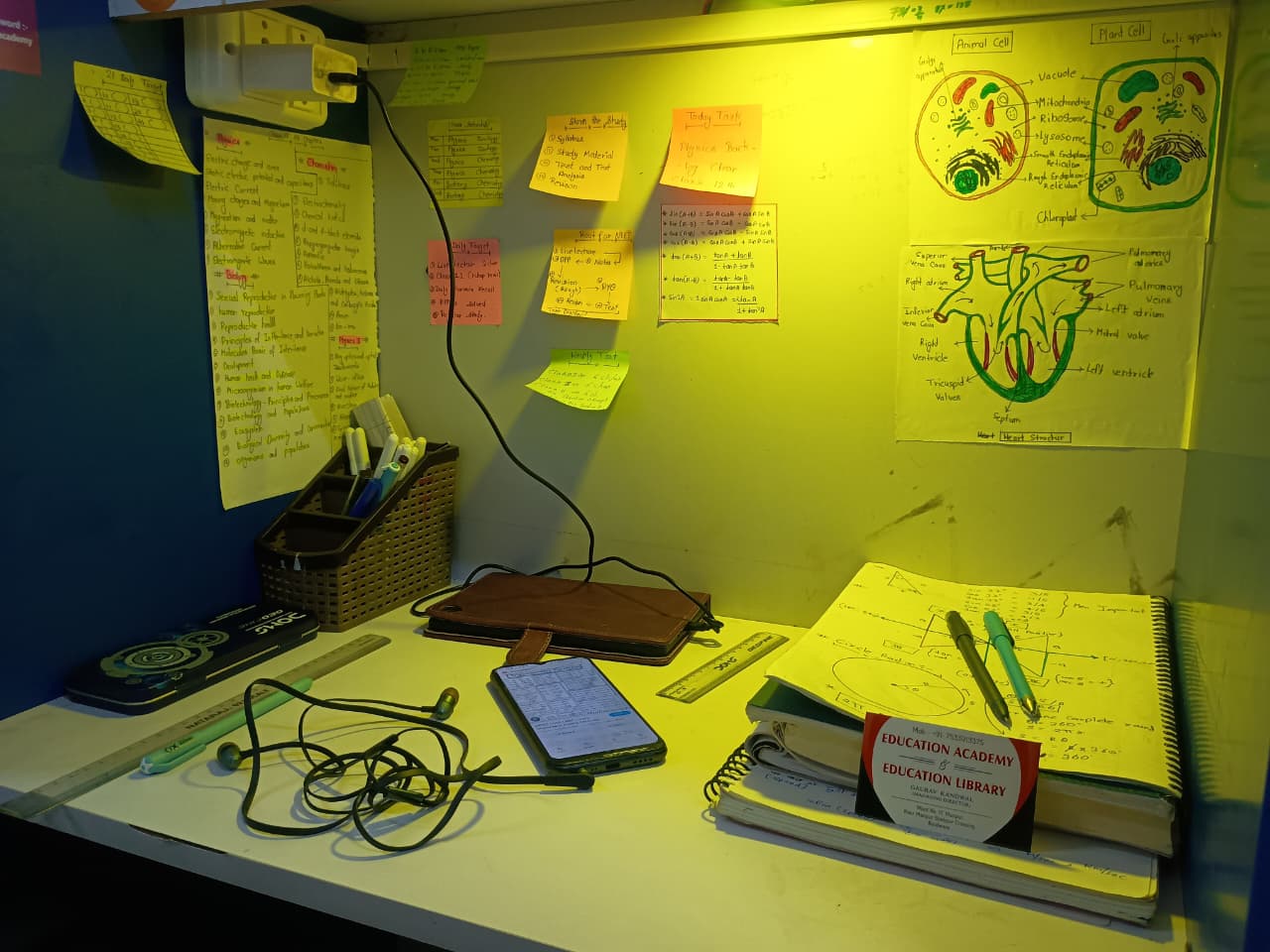 Private study cabins with desk and chair at Kotdwar library